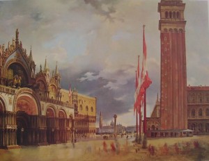 Giovanni Migliara: Piazza San Marco a Venezia, cm. 77 x 100 Galleria d'Arte Moderna Brescia.